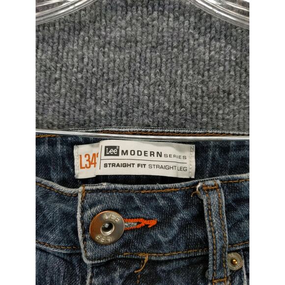 Lee Modern Series Straight Fit Straight Leg Jeans Size 30x30 Blue Denim - Picture 10 of 11